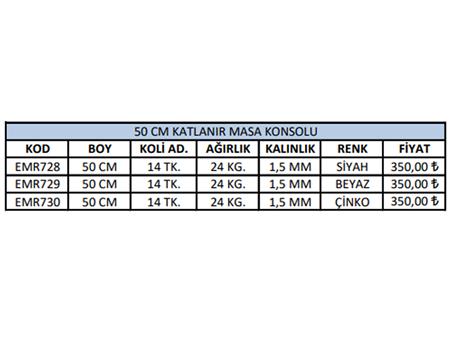 50cm Katlanır Masa Konsolu